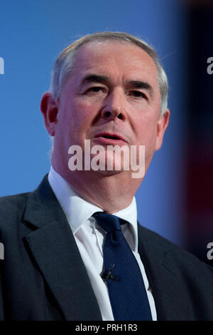 Birmingham, Großbritannien. 3. Oktober 2018. Geoffrey Cox MP, der Attorney General, spricht auf dem Parteitag der Konservativen Partei in Birmingham. © Russell Hart/Alamy Leben Nachrichten. Stockfoto