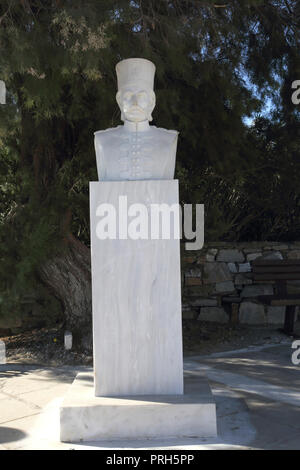 Kea Insel Griechenland Korissia Statue von Lambros Katsonis 18. Jahrhundert griechische Revolutionäre Stockfoto