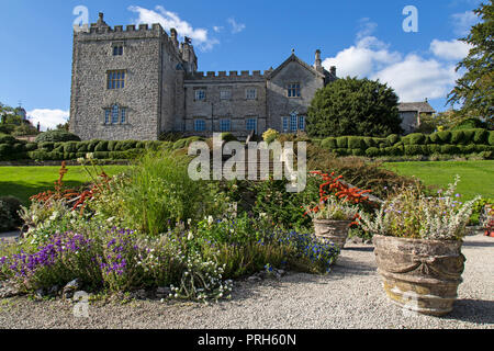 Sizergh Schloss und Gärten in Helsington in der Grafschaft Cumbria in England. Stockfoto