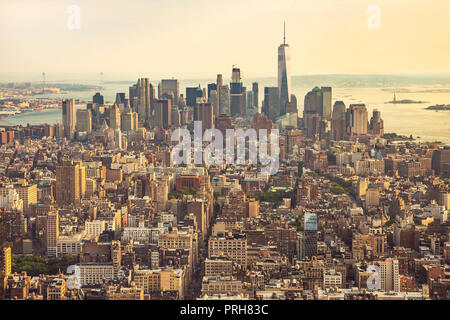 New York City Manhattan Skyline Luftbild Stockfoto