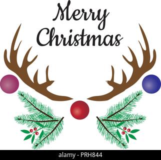 Vector Illustration von Weihnachten Geweih. Weihnachten, urlaub Hintergrund. Stock Vektor