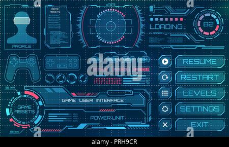 HUD User Interface, GUI, futuristischen Panel mit Infografik Elemente Stock Vektor