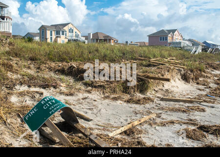 Hurrikan Florenz - nach dem Sturm auf Emerald Isle, North Carolina September 2018 Stockfoto