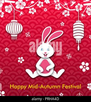 Mid Autumn Festival Oriental Tapete. Chinesische Design Stock Vektor