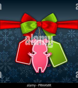 Rabatt Labels Tags, Coupons, Angebote, reduzierte Preise in Form von Piggy Symbol Stock Vektor