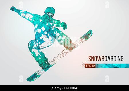 Silhouette der Snowboarder isoliert springen. Vector Illustration Stock Vektor