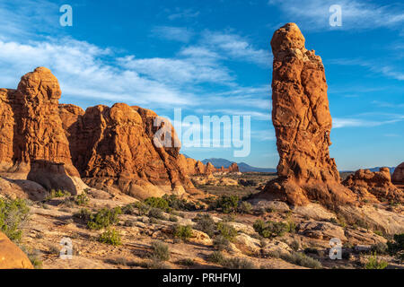 Felsformation im Garten Eden, Arches National Park, Utah Stockfoto