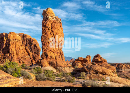 Felsformation im Garten Eden, Arches National Park, Utah Stockfoto