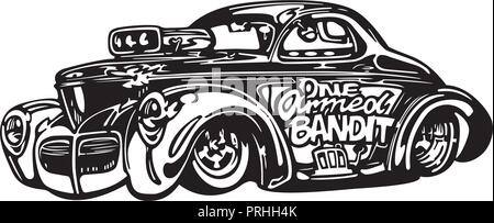 Vector retro hotrod Auto clipart Cartoon Illustration. klassische Oldtimer Stock Vektor