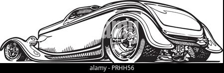 Vector retro hotrod Auto clipart Cartoon Illustration. klassische Oldtimer Stock Vektor