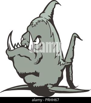 Sea Monster cartoon Charakter. Vector Illustration. Stock Vektor