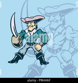 Ritter der amerikanischen Cartoon. Vector Illustration. Stock Vektor