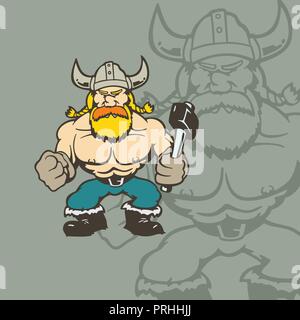 Viking cartoon Charakter. Vector Illustration. Stock Vektor