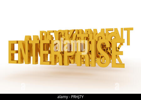 Enterprise, Business konzeptionelle golden 3D-Worte. Hintergrund abstrakte cgi Typografie, gut für Design. Stockfoto