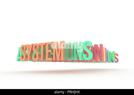 System, Business konzeptionelle farbigen 3D-Worte. Hintergrund abstrakte cgi Typografie, gut für Design. Stockfoto