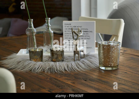 Deco auf einem Tisch Stockfoto