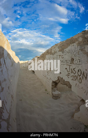 Die Ruinen der historischen Telegrafenstation Eucla bedeckt mit Verlagerung Windblown Sand. Nullabor Plain Western Australia Stockfoto