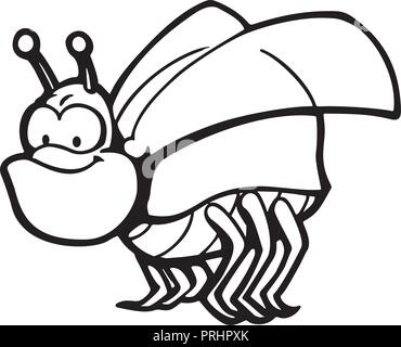 Netten und lustigen Bugs. Tier cartoon Charakter. Vector Illustration. Stock Vektor