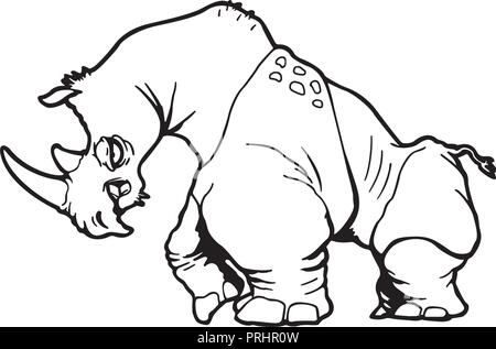 Rhinoceros. Tier cartoon Charakter. Vector Illustration. Stock Vektor