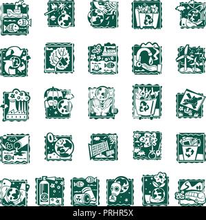 Ökologie illustration Konzept Sammlung eingestellt. Vector Illustration.. Sammlung Stock Vektor