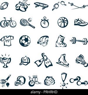 Sport Zeichnung cartoon Symbol. Vector Illustration.. Sammlung Stock Vektor