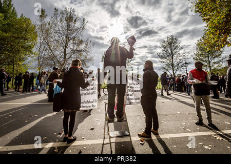 Speakers' Corner, der öffentliche Raum des Hyde Park in London. Stockfoto