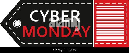 Cyber Monday im Verkauf. Beschriftung design Vorlage. Cyber Monday Banner. Isolierte Vector Illustration auf weißem Hintergrund. Stock Vektor