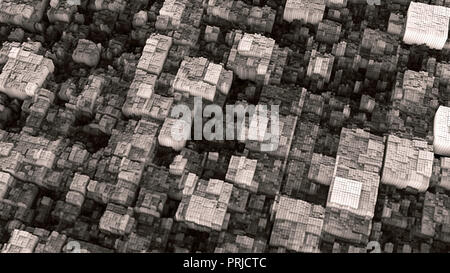 Abstrakte futuristischen schwarzen und weißen kubischen Oberfläche 3D Illustration Stockfoto