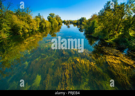 Kroatien, Landschaft Landschaft, Fluss Korana in Karlovac county Stockfoto