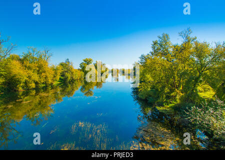 Kroatien, Landschaft Landschaft, Fluss Korana in Karlovac county Stockfoto