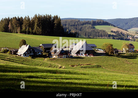 Oberfallengrundhof, Schwarzwald Haus mit Sonnenkollektoren in der Nähe von Gütenbach, Schwarzwald, Baden-Württemberg, Deutschland Stockfoto