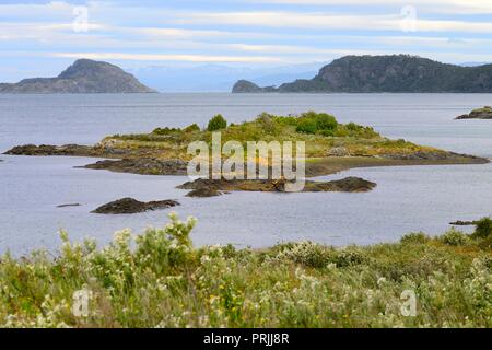 Lapataia Bay auf den Beagle Kanal, Nationalpark Tierra del Fuego, Ushuaia, Tierra del Fuego Provinz Tierra del Fuego Land Stockfoto