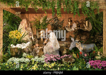 Weihnachtskrippe in der Stadt Funchal, Madeira, Portugal. Stockfoto