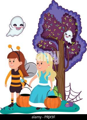 Halloween kids Cartoons Stock Vektor