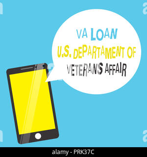 Wort schreiben Text Va Darlehen U.S Departament Angelegenheiten der Veteranen. Business Konzept für Streitkräfte finanzielle Hilfe. Stockfoto