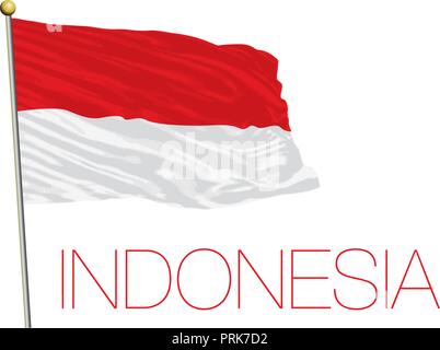 Indonesien offizielle Flagge, Vector Illustration Stock Vektor