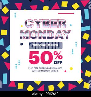 Cyber Monday Verkauf banner Vector Illustration Stock Vektor
