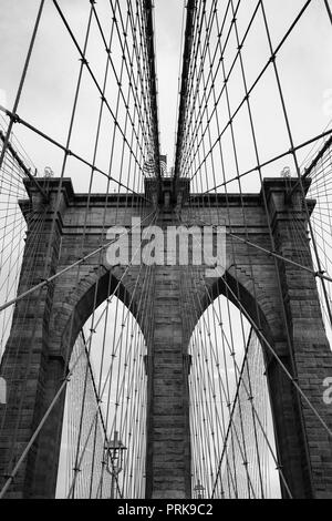 New York Brooklyn Bridge Perspektive Stockfoto