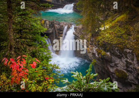 Johnston Creek ist ein Nebenfluss des Bow River in der kanadischen Rocky Mountains. Der Creek ist im Banff National Park. Stockfoto