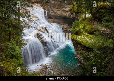 Johnston Creek ist ein Nebenfluss des Bow River in der kanadischen Rocky Mountains. Der Creek ist im Banff National Park. Stockfoto