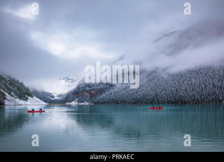 Lake Louise ist ein Gletschersee im Banff National Park in Alberta, Kanada. Stockfoto