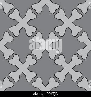 Gekreuzte Knochen pirate nahtlose Muster grauen Farben. Vector Illustration Stock Vektor