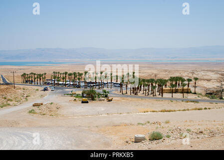 Bushaltestelle in der Nähe von Masada Stockfoto