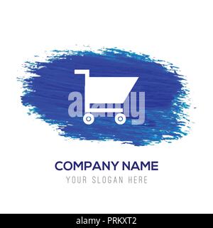 Warenkorb Symbol - Blau Aquarell Hintergrund Stock Vektor