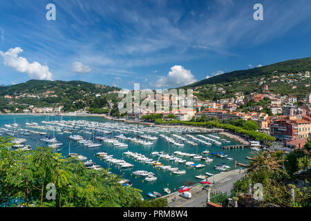 Herrlichen Blick auf den Hafen von Lerici, La Spezia, Ligurien, Italien Stockfoto