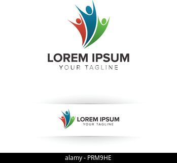 Business und Beratung Logo. Erfolg Menschen Logo Design Konzept Stock Vektor