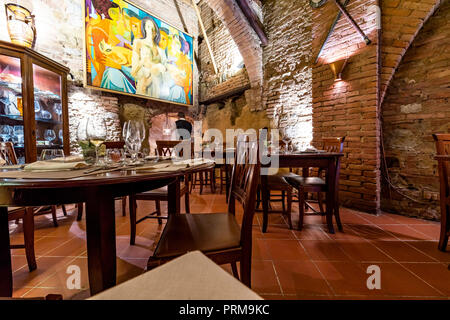 Restaurant Da Divo. Siena, Italien Stockfoto