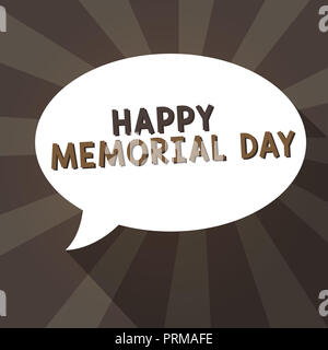 Handschrift Text schreiben Happy Memorial Day. Begriff Sinne ehrt die Erinnerung an diejenigen, die in der militärischen Service enthalten. Stockfoto