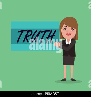 Text Zeichen zeigen die Wahrheit. Konzeptionelle Foto die Qualität oder Zustand zu wahren gegenüber der Lüge erzählt Fakten. Stockfoto