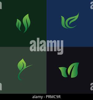 Blatt Natur logo Sammlung. Umwelt- und Landschaftsbau Gartenbau Logo. Stock Vektor